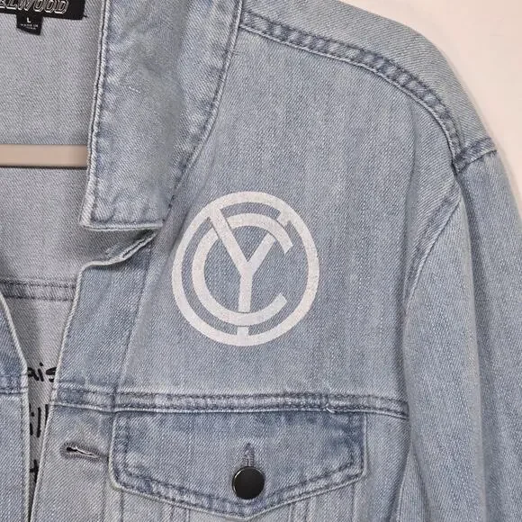 Chris Young Distressed Light Blue Denim Jacket Size Large. - Picture 10 of 12